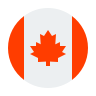 A canadian flag in the shape of a circle.